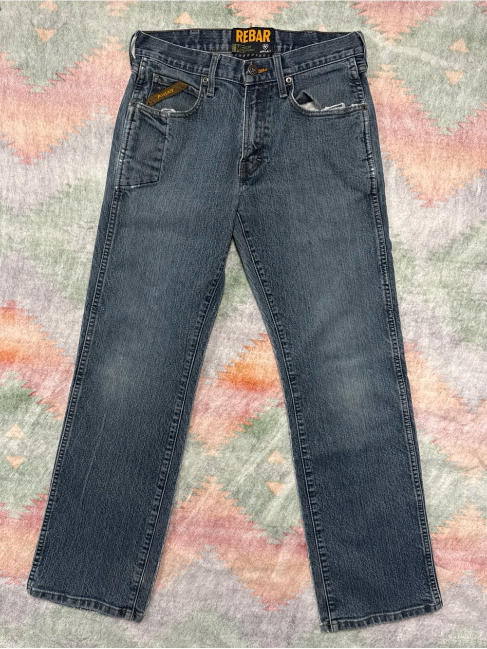 Ariat Rebar M5 Men's Dark Blue Work Jeans